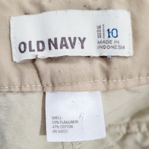 OLD NAVY Tan Chino CAPRIS Woman's size 10 Linen Cotton Blend - Picture 8 of 9